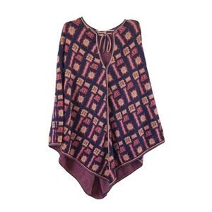 Vintage 60s / 70s Sabra Knit Pullover Poncho Cape
